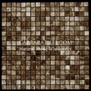 Dark Emperador Marble 5/8x5/8 Mosaic Tile Polished