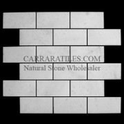 Statuary Marble Italian White Statuario 2x4 Mosaic Tile Polished