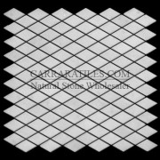 Statuary Marble Italian White Statuario Diamond Mosaic Tile Polished