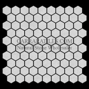 Statuary Marble Italian White Statuario 1" Hexagon Mosaic Tile Polished